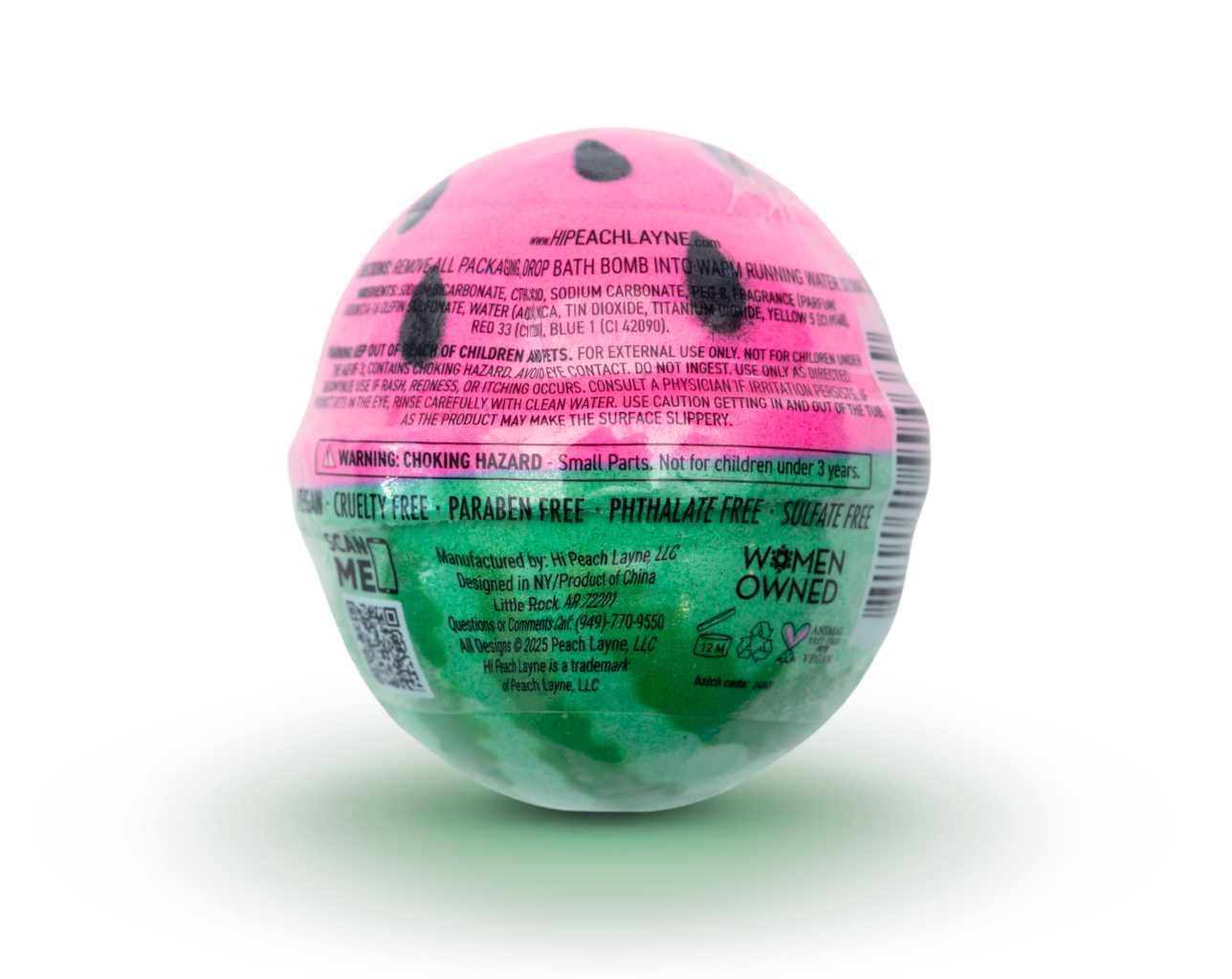 Watermelon Glo Bath Bomb (6oz) with LED Prize Inside