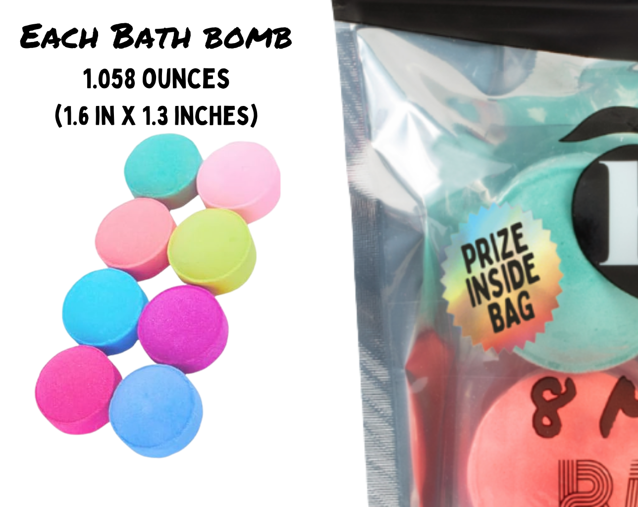 8 Mini Bath Bombs Bag with Prize