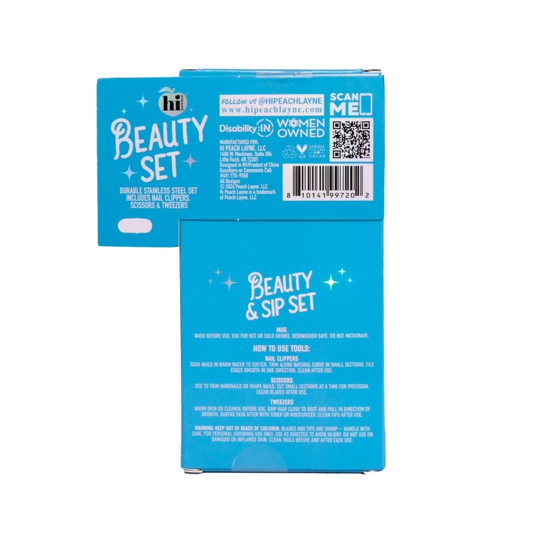 Blue Coffee Mug with Manicure Set