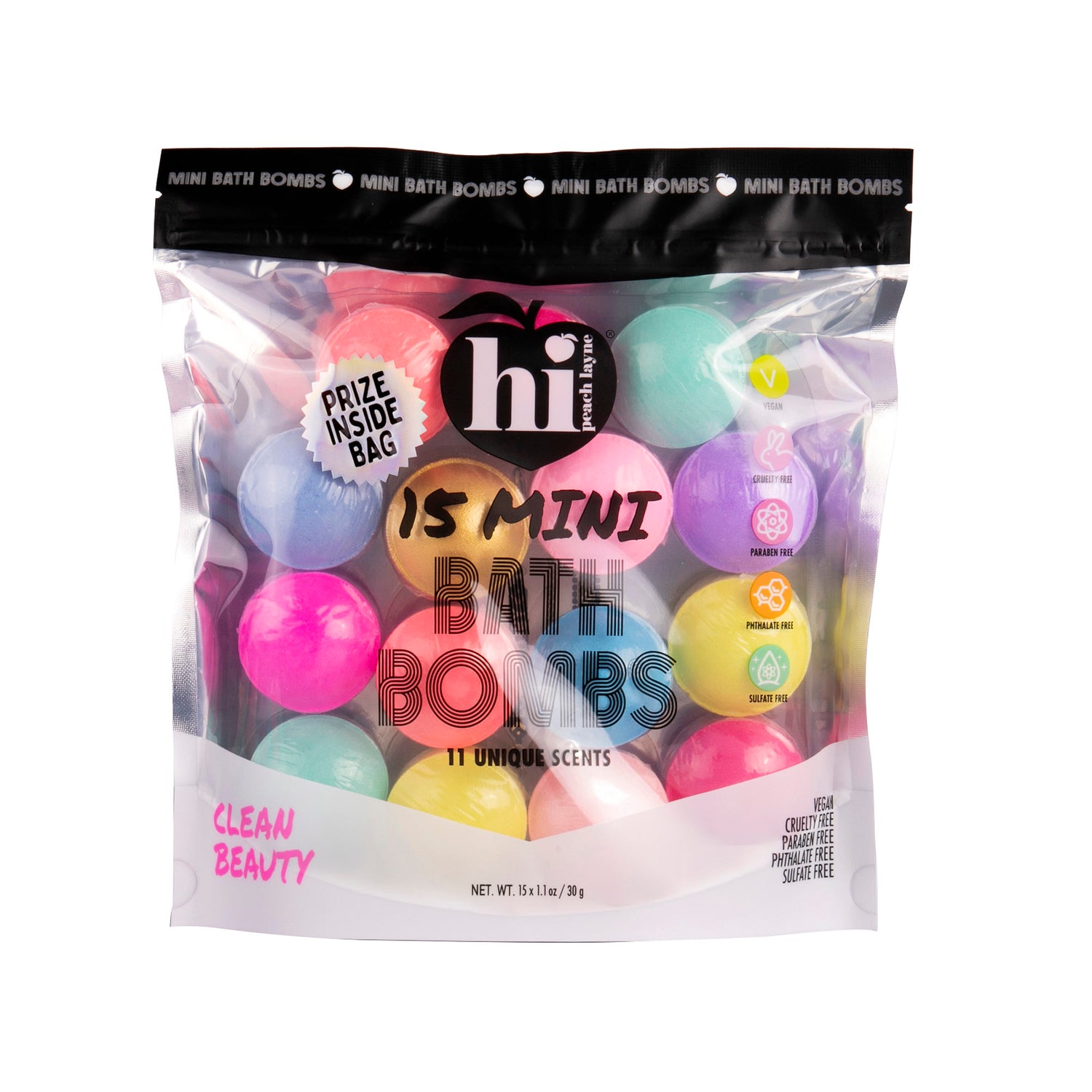 15 Mini Bath Bombs Bag with Prize