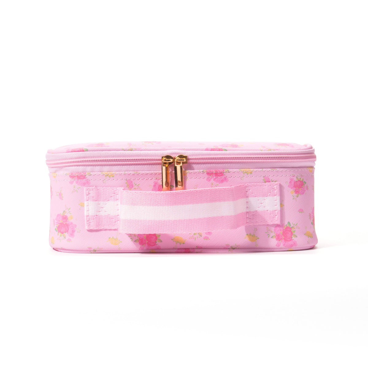 Pink Floral Makeup Case With LED Mirror