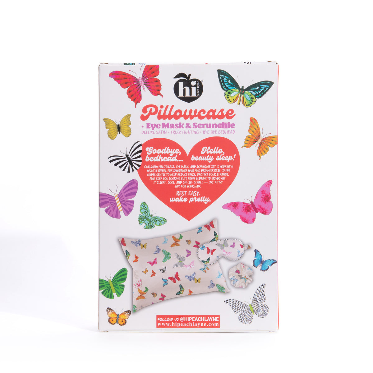 Butterfly Pillowcase, Eye mask and Scrunchie Set