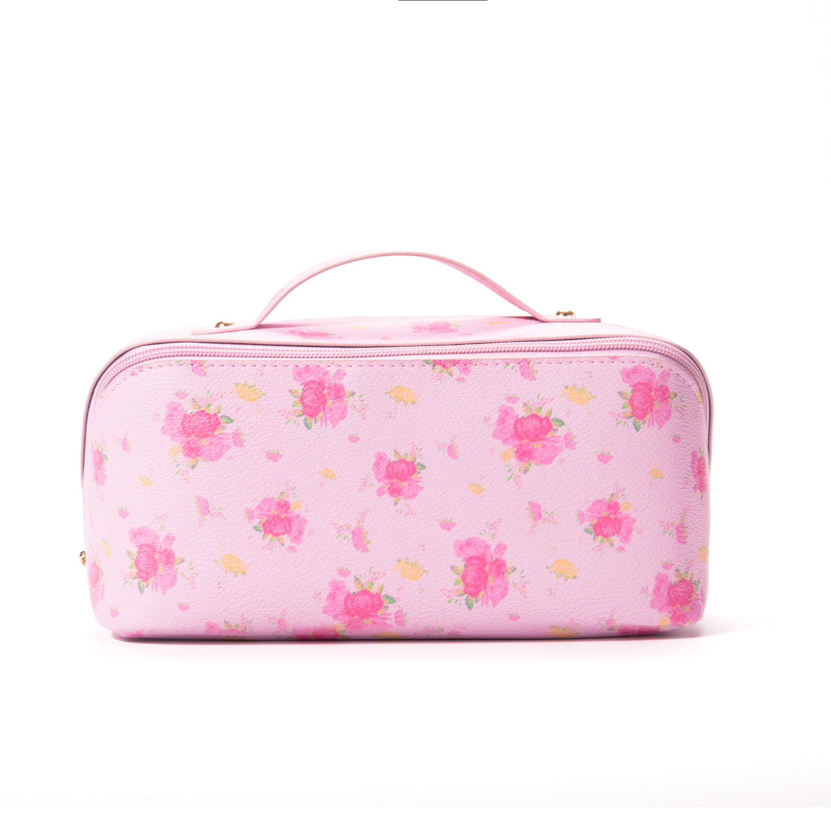 Pink Floral Travel Makeup Bag