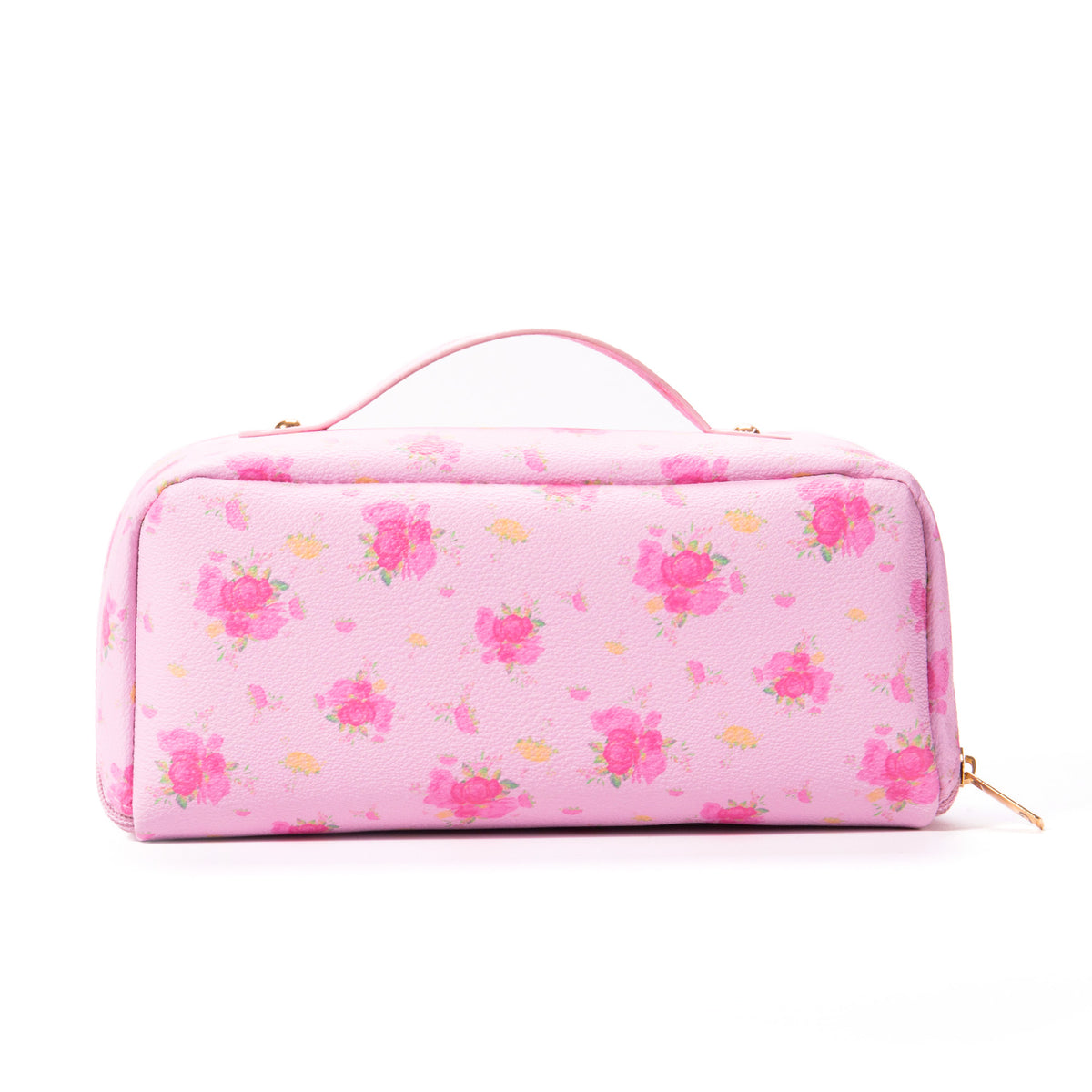 Pink Floral Travel Makeup Bag