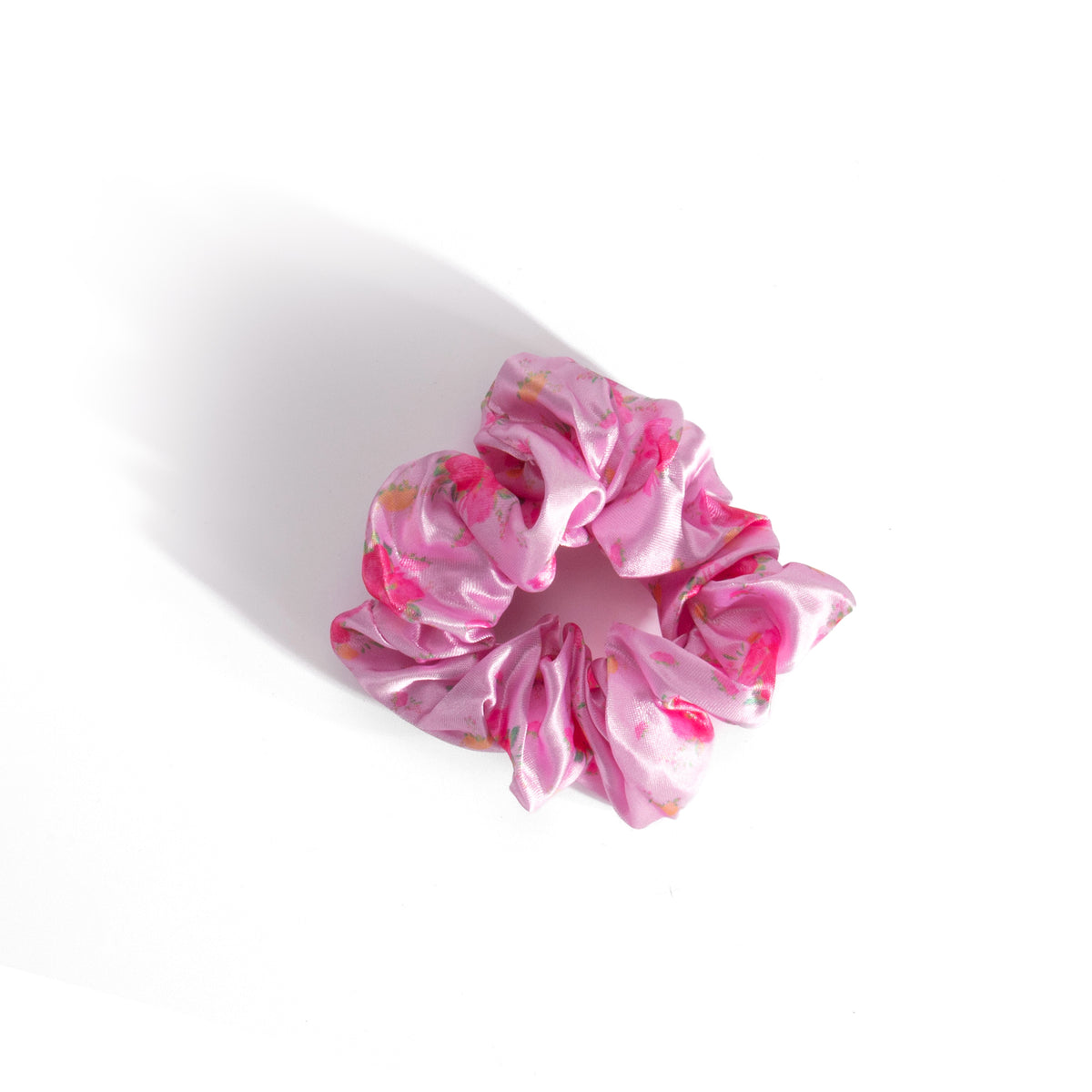 Pink Floral Insulated Water Bottle With Scrunchie, 32oz