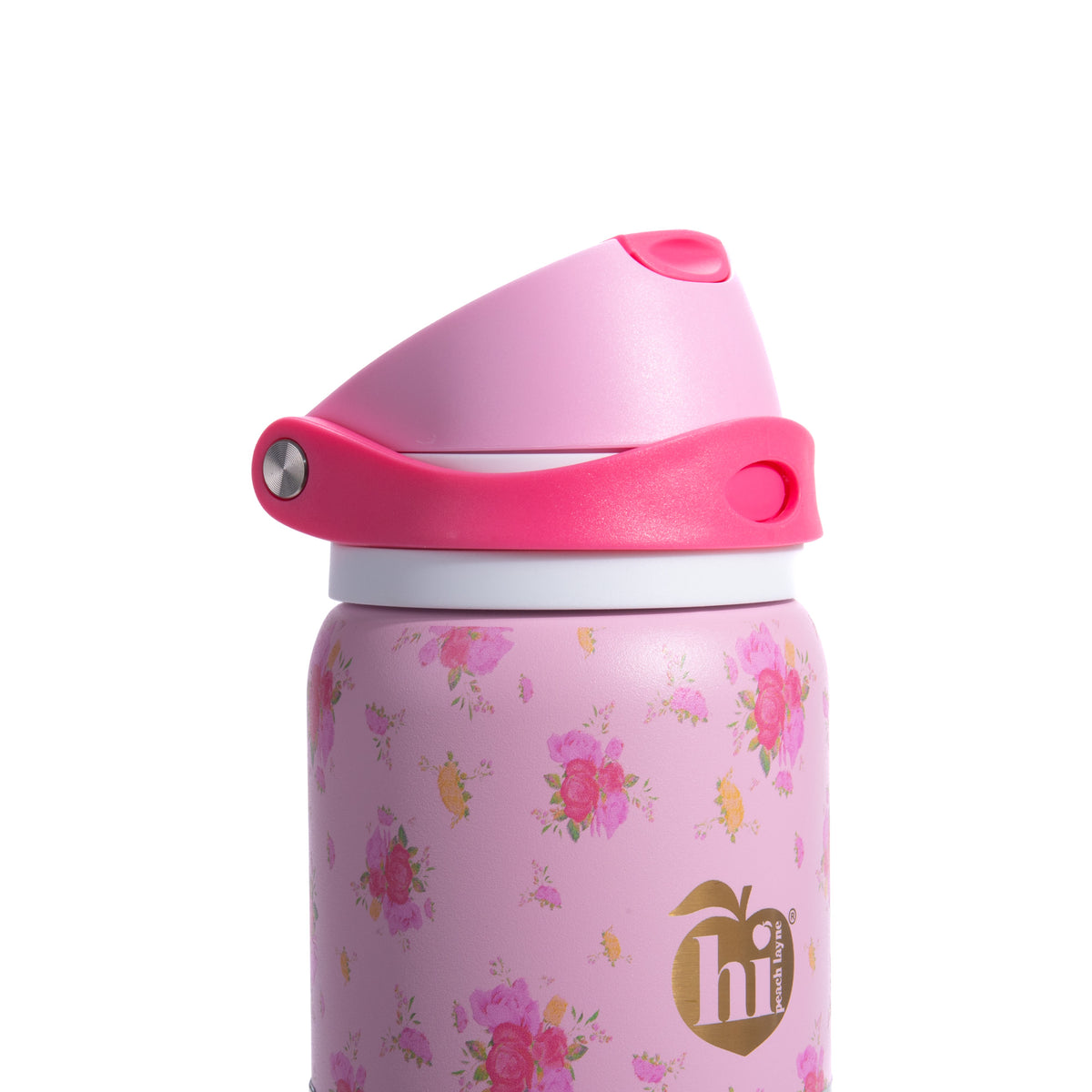 Pink Floral Insulated Water Bottle With Scrunchie, 32oz