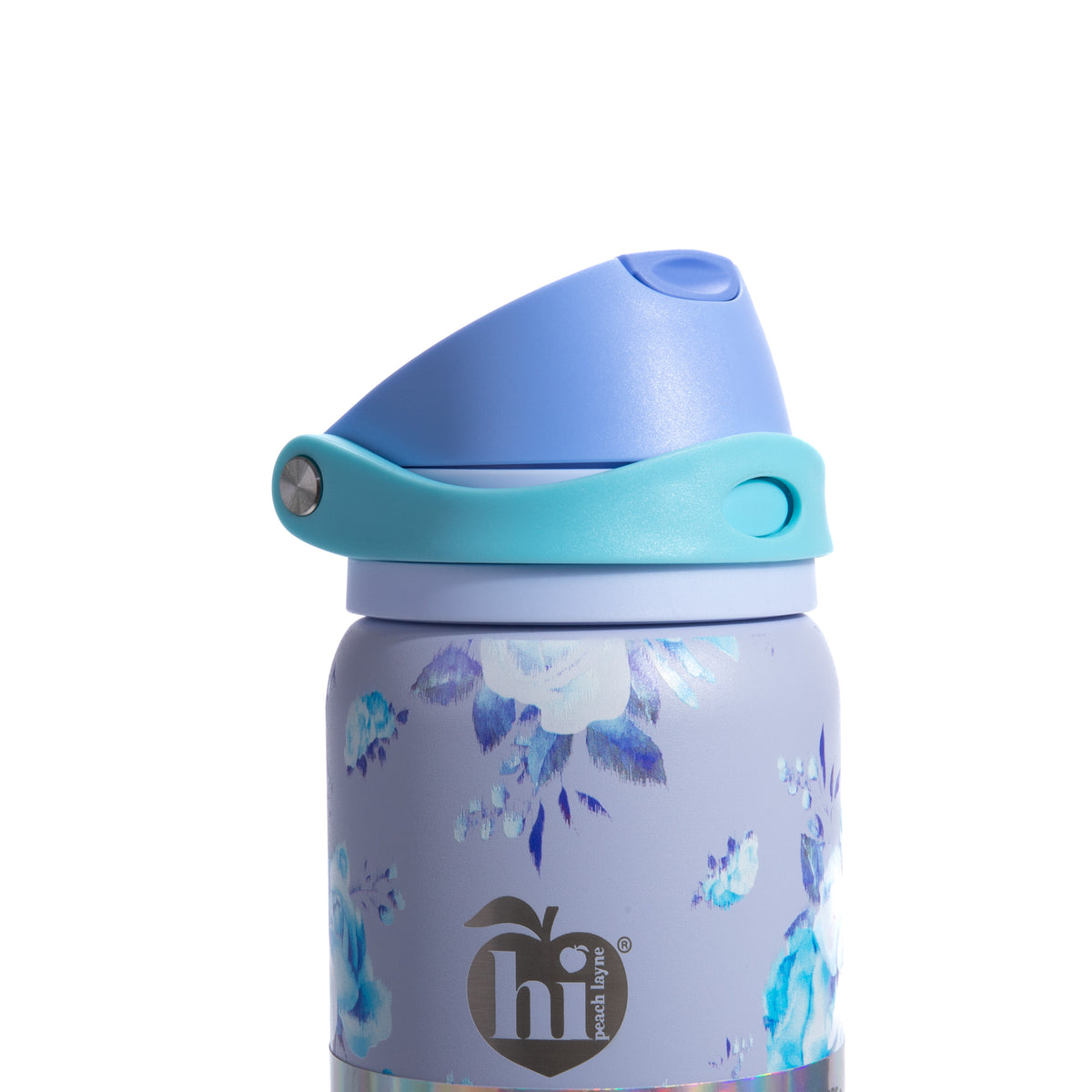 Blue Floral Insulated Water Bottle With Scrunchie, 32oz