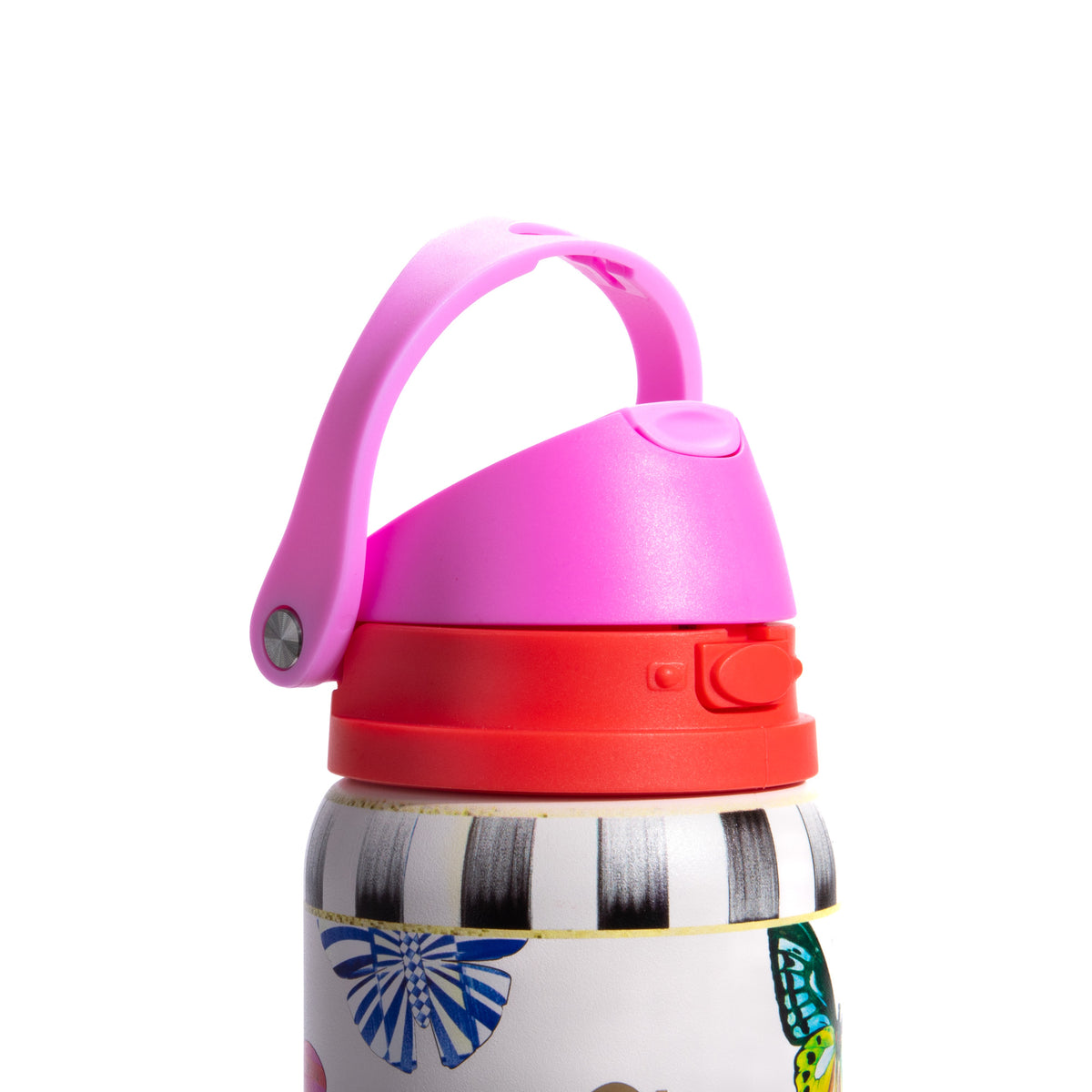 Butterfly Print Insulated Water Bottle With Scrunchie, 32oz
