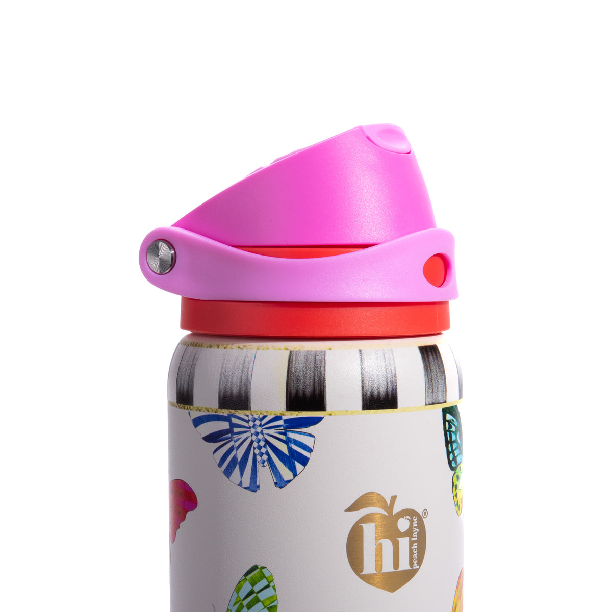 Butterfly Print Insulated Water Bottle With Scrunchie, 32oz