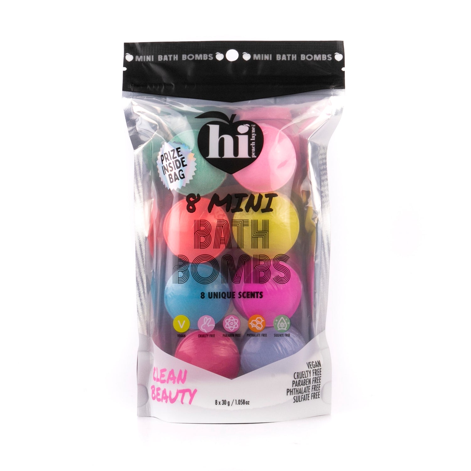 8 Mini Bath Bombs Bag with Prize