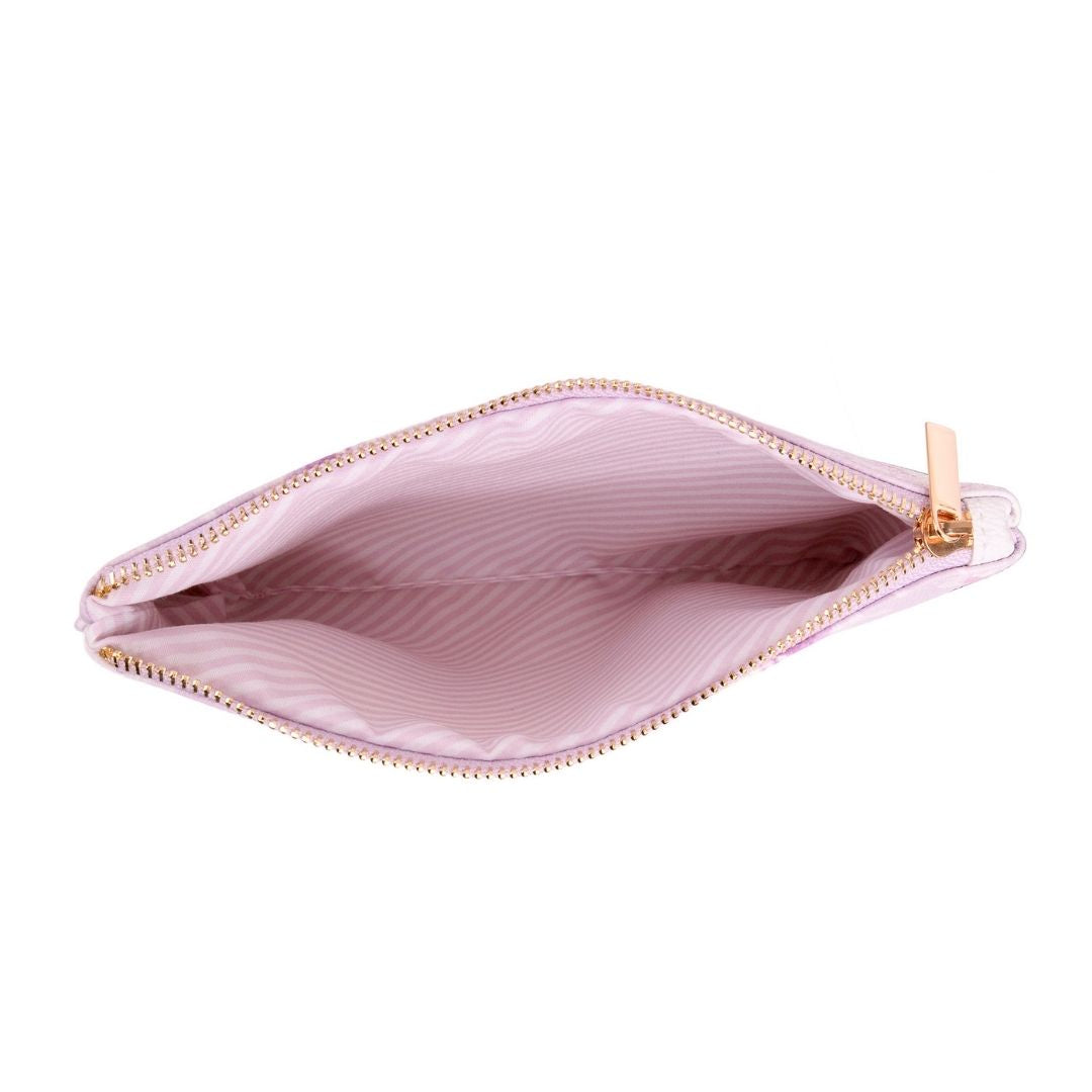 Purple Floral Large Zipper Pouch