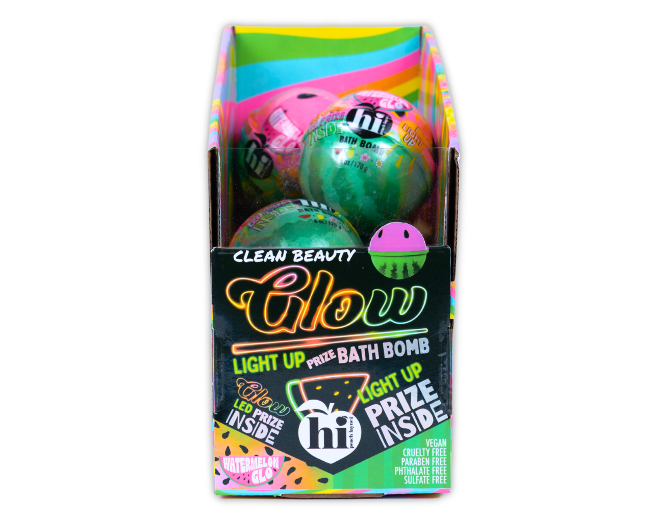 Watermelon Glo Bath Bomb (6oz) with LED Prize Inside