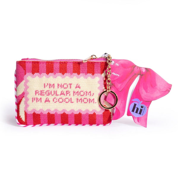 Cool Mom Needlepoint Keychain Pouch | Hi Peach Layne