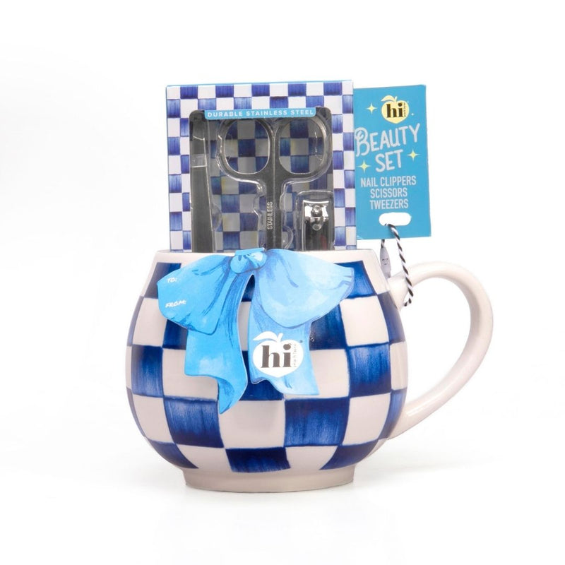 Blue Coffee Mug & Manicure Gift Set | Hi Peach Layne