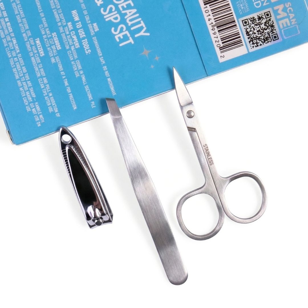 Blue Coffee Mug with Manicure Set