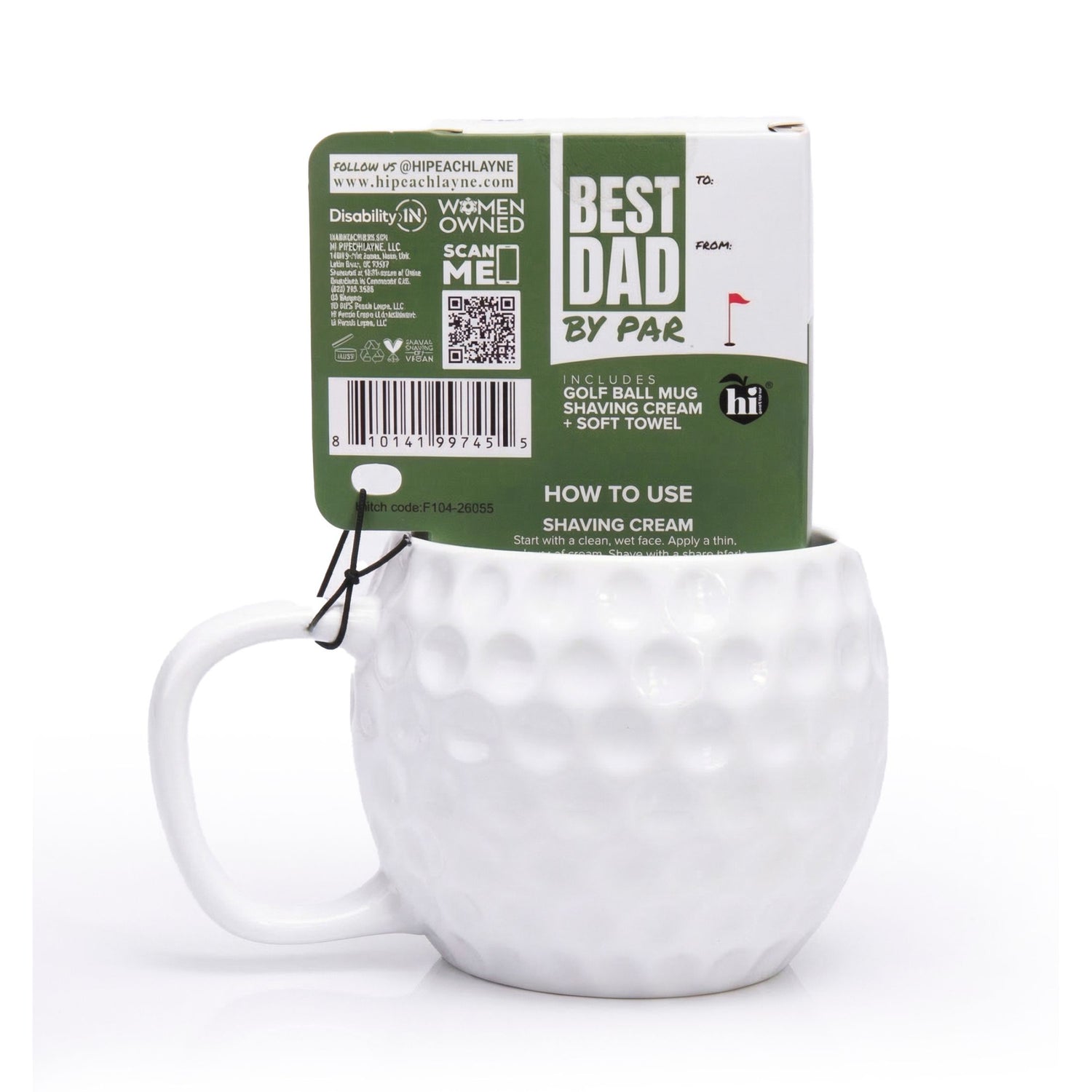 Hi Peach Layne, Father's Day Gift Set, with Golf Ball Coffee Mug and Shaving Cream, 2.5oz