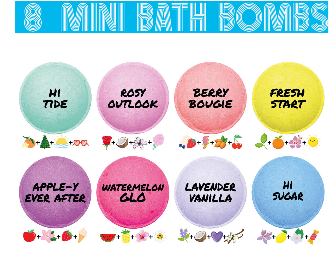 8 Mini Bath Bombs Bag with Prize