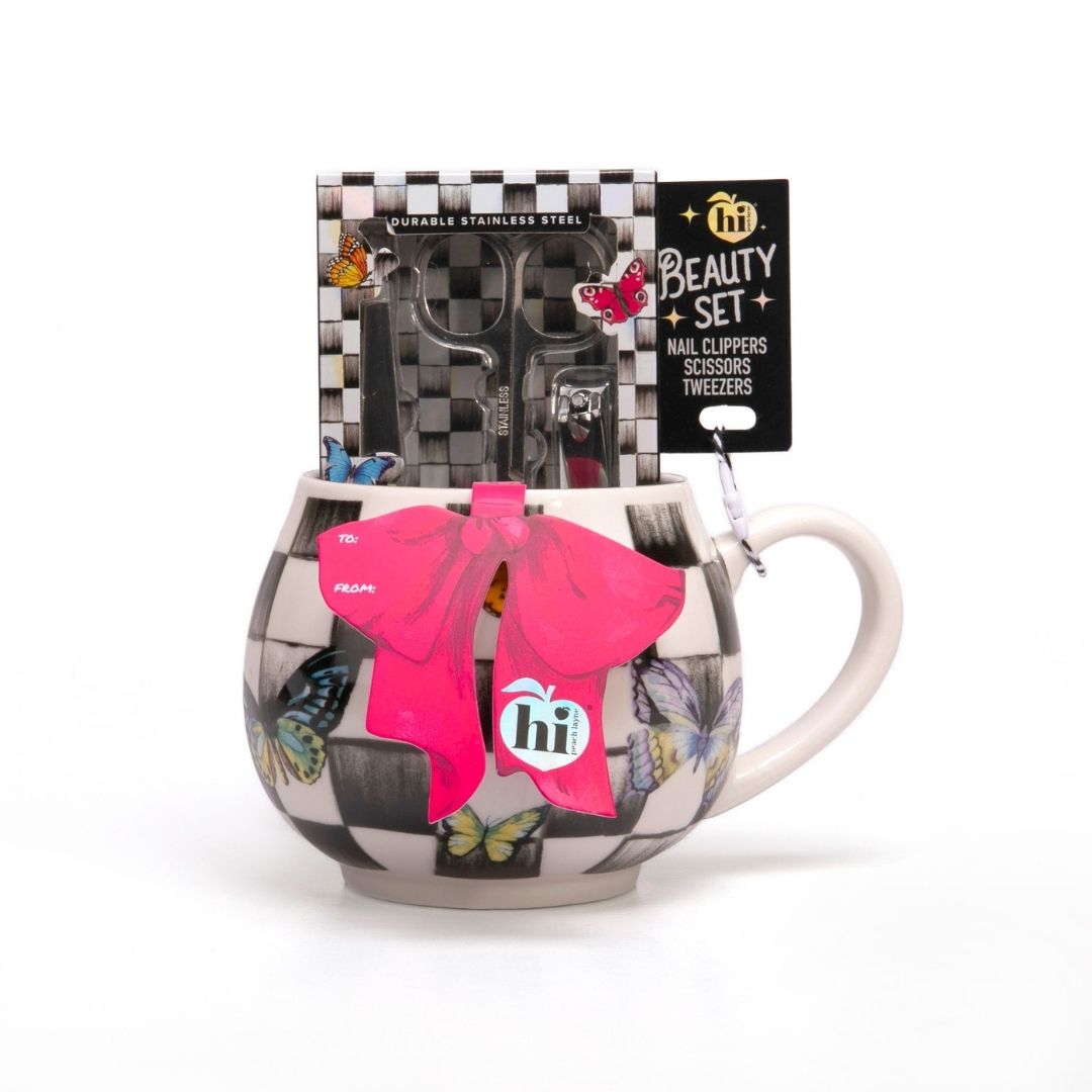 Black Coffee Mug with Manicure Set