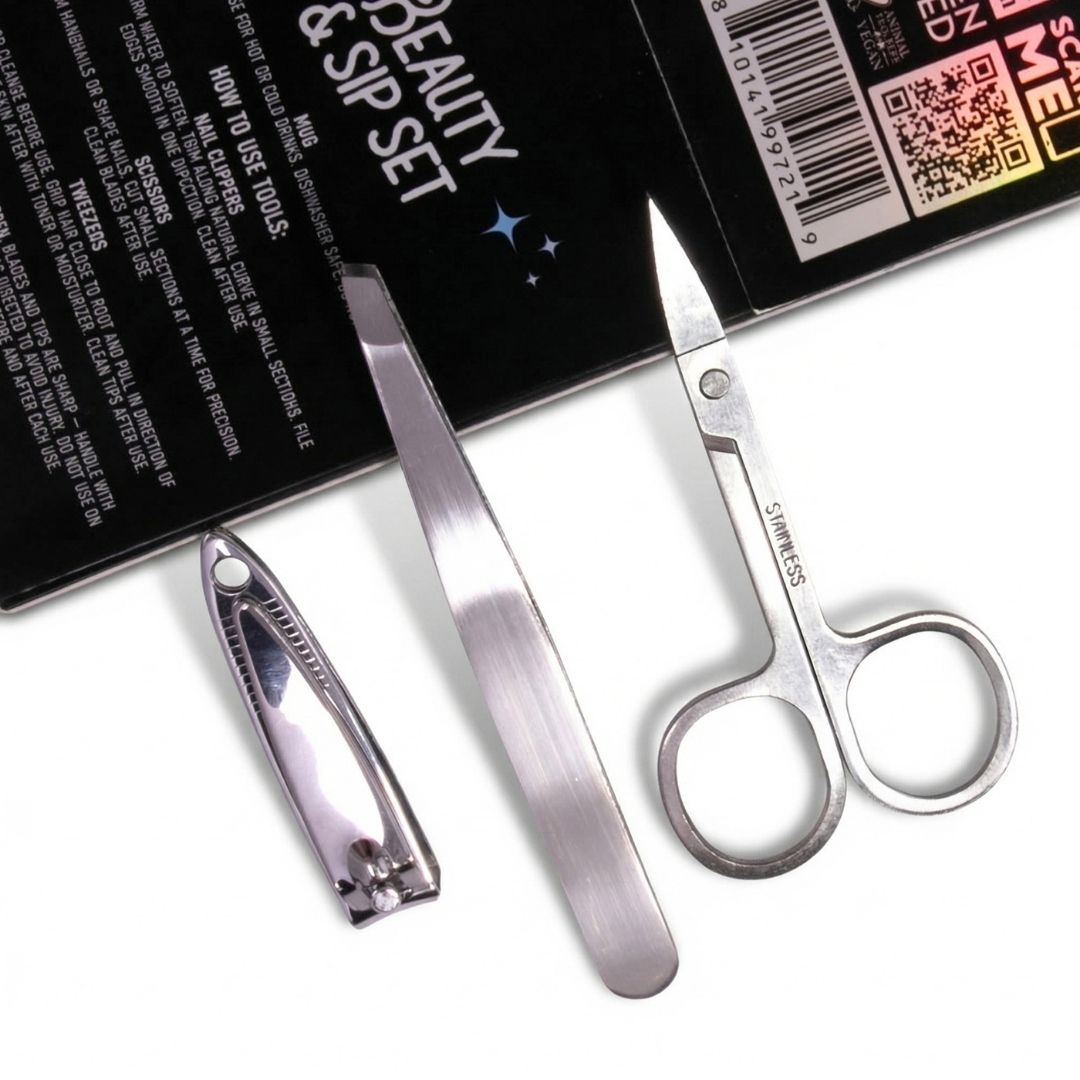 Black Coffee Mug with Manicure Set
