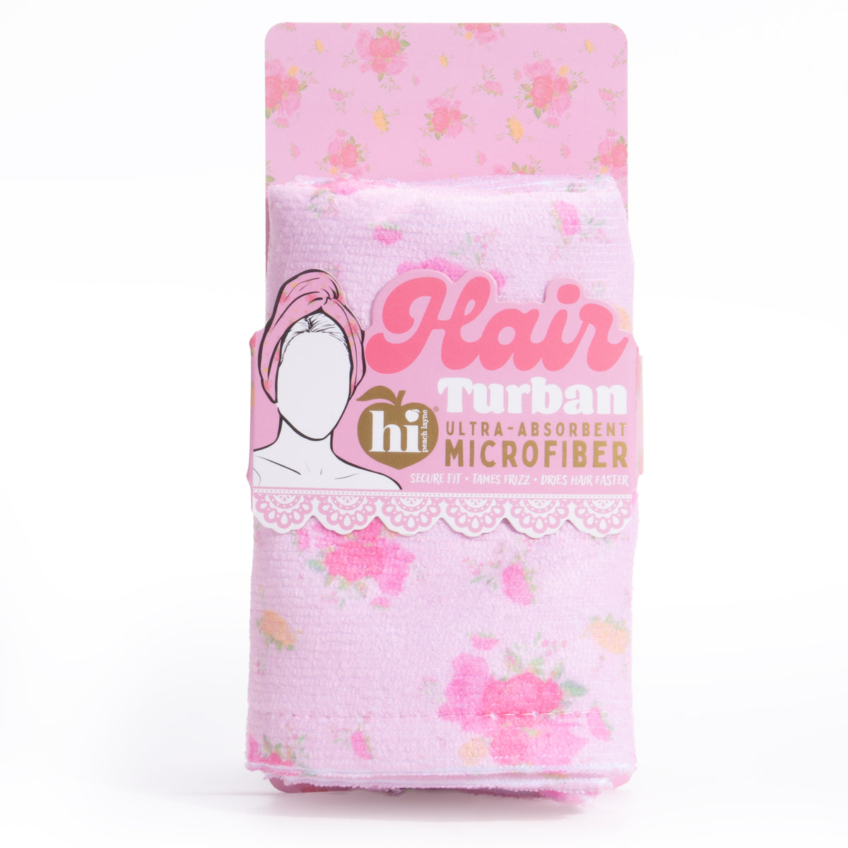 Pink Floral Microfiber Hair Turban