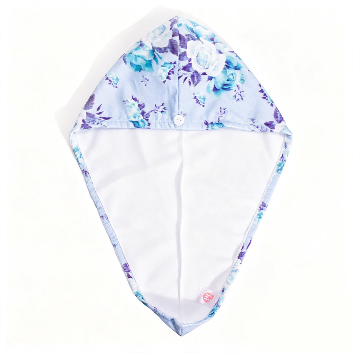 Blue Floral Microfiber Hair Turban