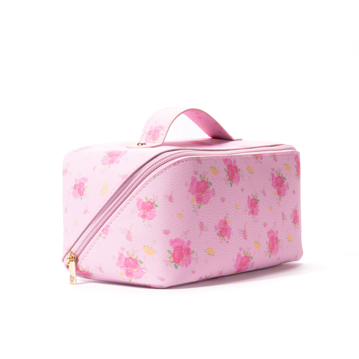 Pink Floral Travel Makeup Bag