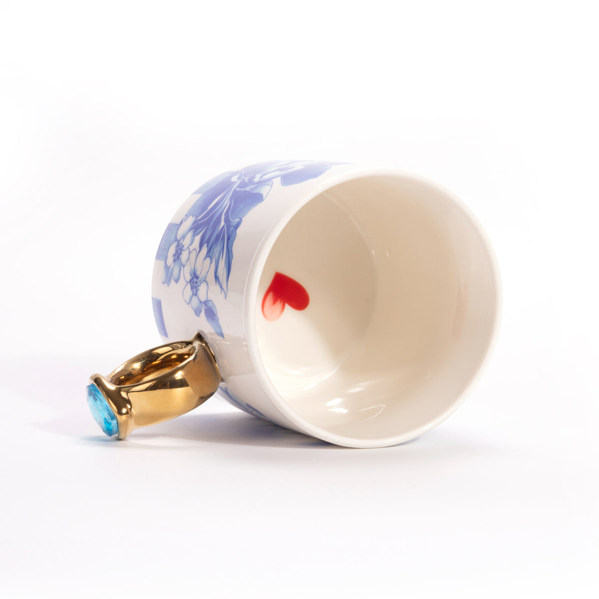 Navy Floral Ceramic Mug and Hydrogel Eye Mask Gift Set
