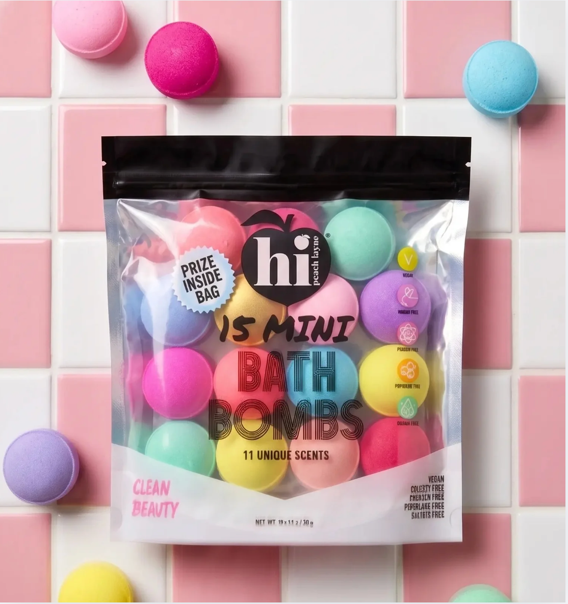 15 Mini Bath Bombs Bag with Prize