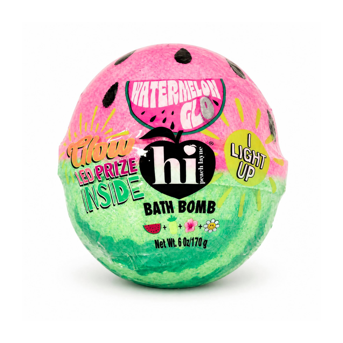 Watermelon Glo Bath Bomb (6oz) with LED Prize Inside